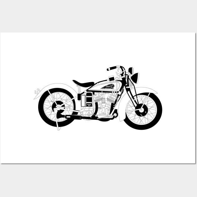 Indian Scout Black Outline Wall Art by kindacoolbutnotreally